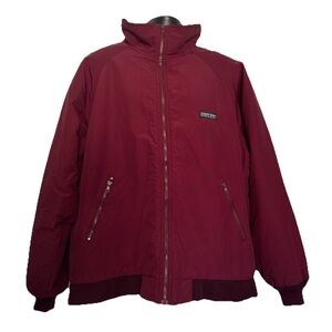 Lands' End Men's Polartec Fleece Jacket Burgundy/Navy Size 46-48 XL